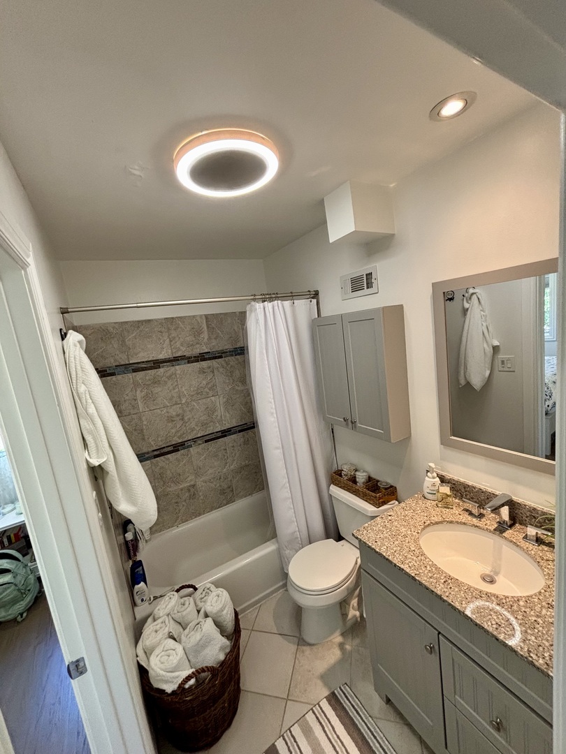 1237 Heatherfield Lane Glenview, IL 60025 - Photo 25 of 33 a bathroom with a granite countertop sink toilet and shower