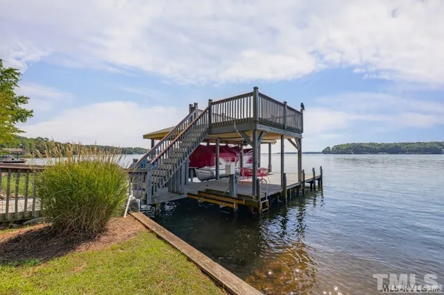 a view of wooden floor and a lake view
