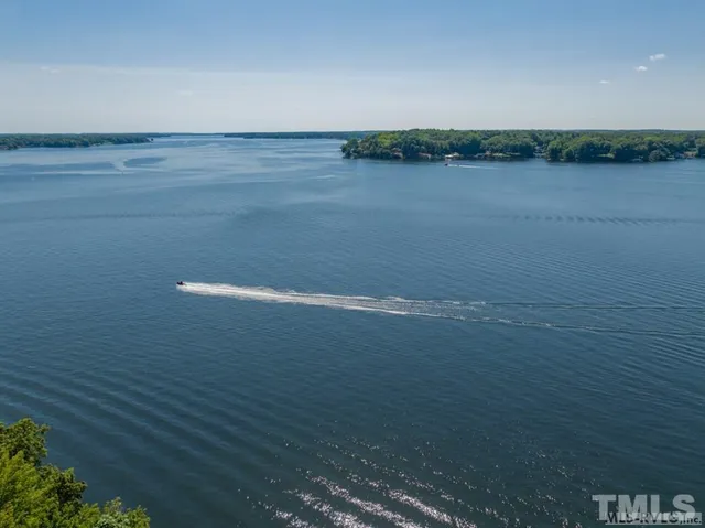 a view of a lake with a mountain
