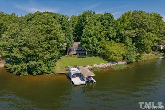 a view of a lake next to a lake