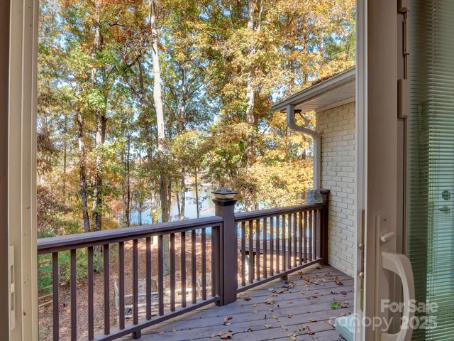 a view of a porch with a yard