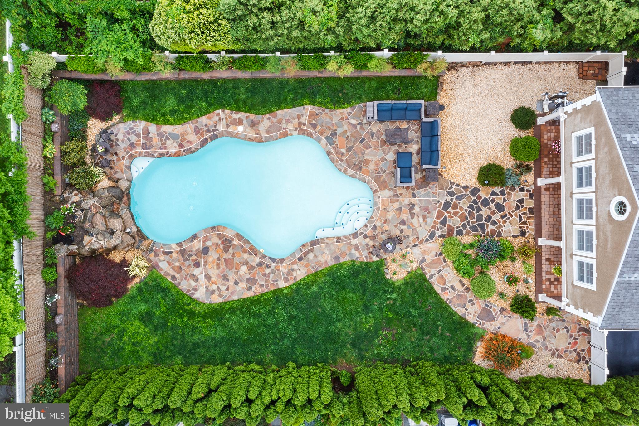 727 East Manoa Road Havertown, PA 19083 - Photo 68 of 68 an aerial view of a house with outdoor space swimming pool and outdoor seating