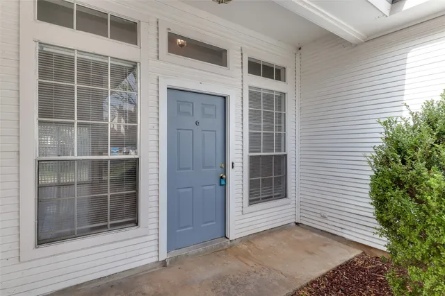 a view of front door and windows
