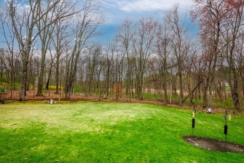 22 Robert Road Marlborough, MA 01752 - Photo 38 of 42 a backyard of a house with lots of green space and fountain