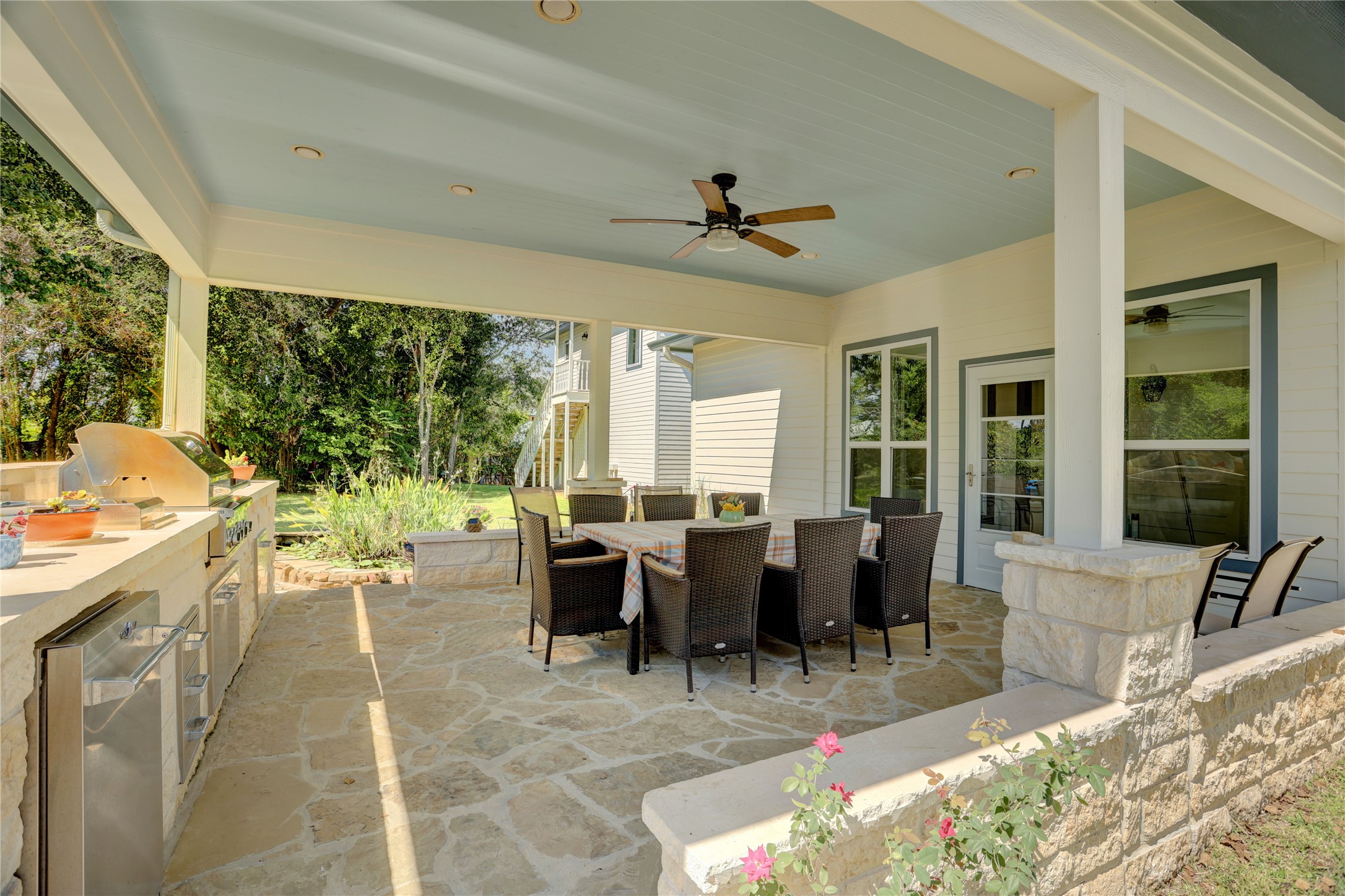 4854 Coshatte Road Bellville, TX 77418 - Photo 37 of 52 a view of a dining room with furniture window and outside view
