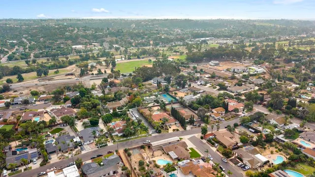 an aerial view of a city