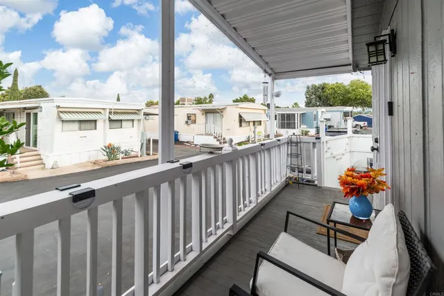 a view of balcony with couch