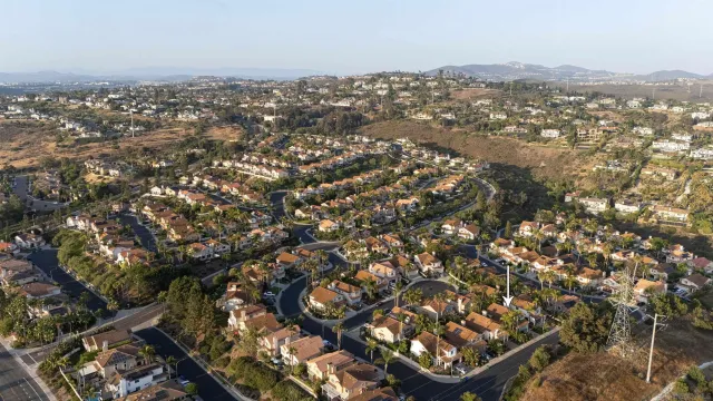 an aerial view of multiple house