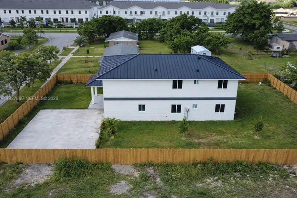 an aerial view of a house