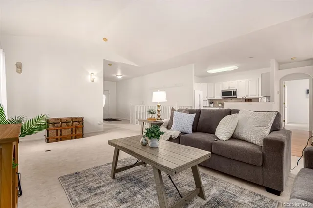 a view of a livingroom with furniture and a couch