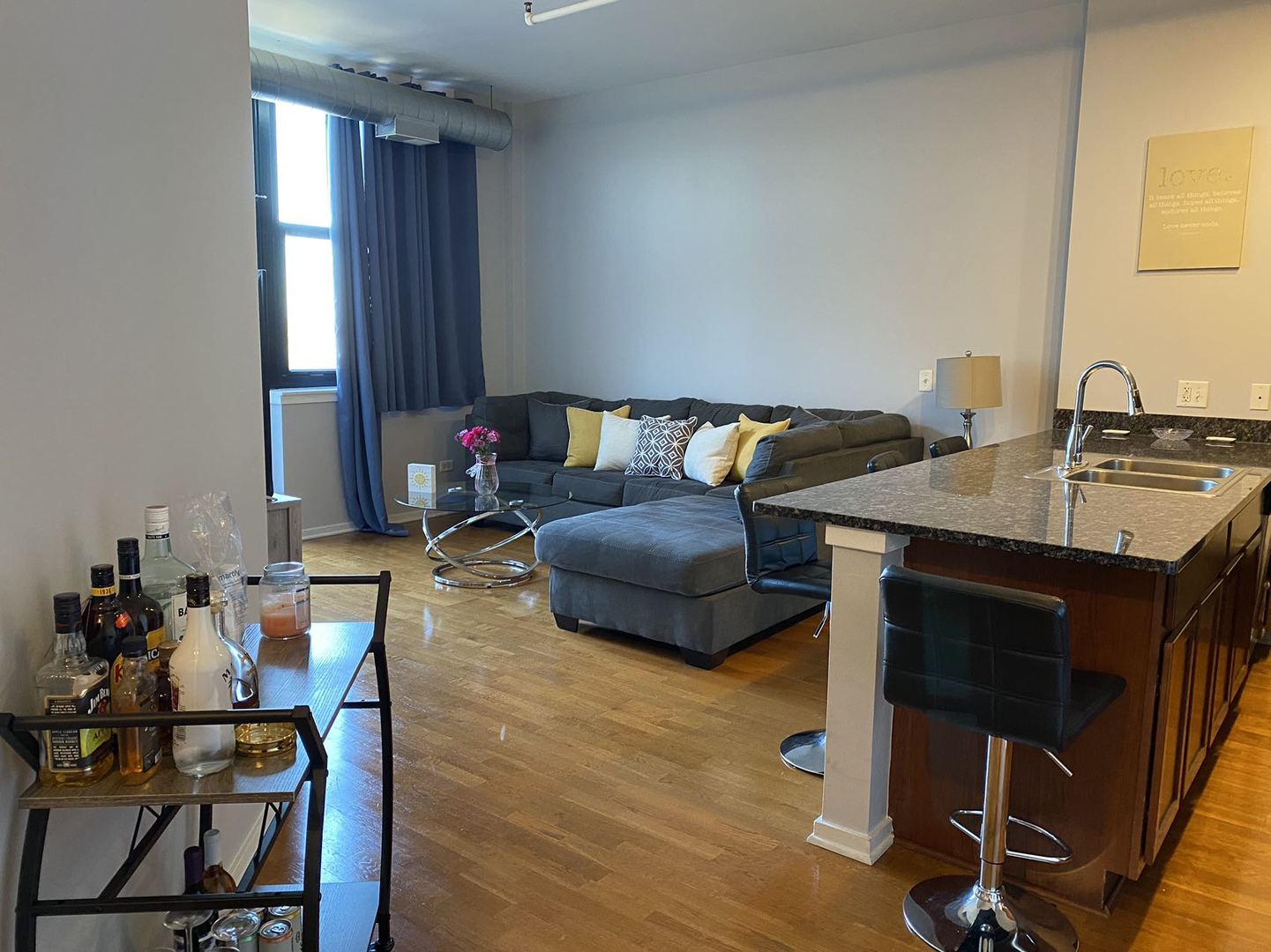 2323 West Pershing Road, Unit 601 Chicago, IL 60609 - Photo 14 of 21 a living room with furniture and a wooden floor