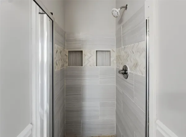 a bathroom with a shower