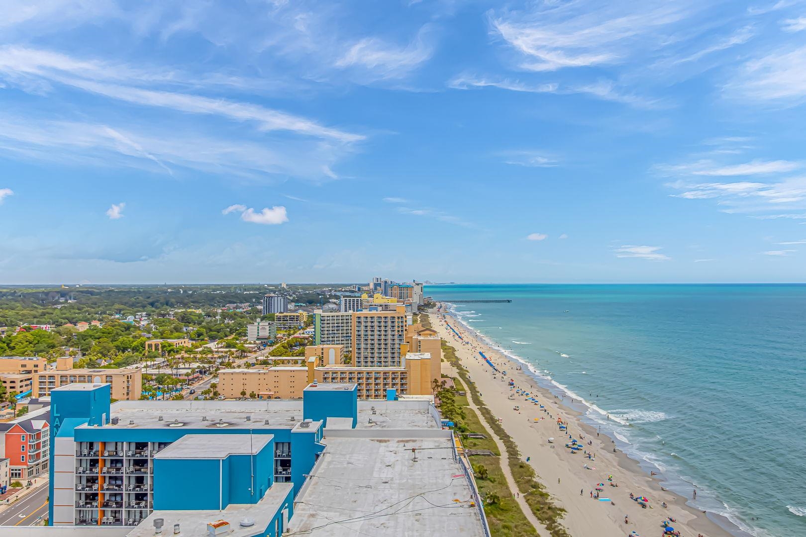 1605 South Ocean Boulevard, Unit 505 Myrtle Beach, SC 29577 - Photo 25 of 38 View of urban area featuring waterfront with a beach