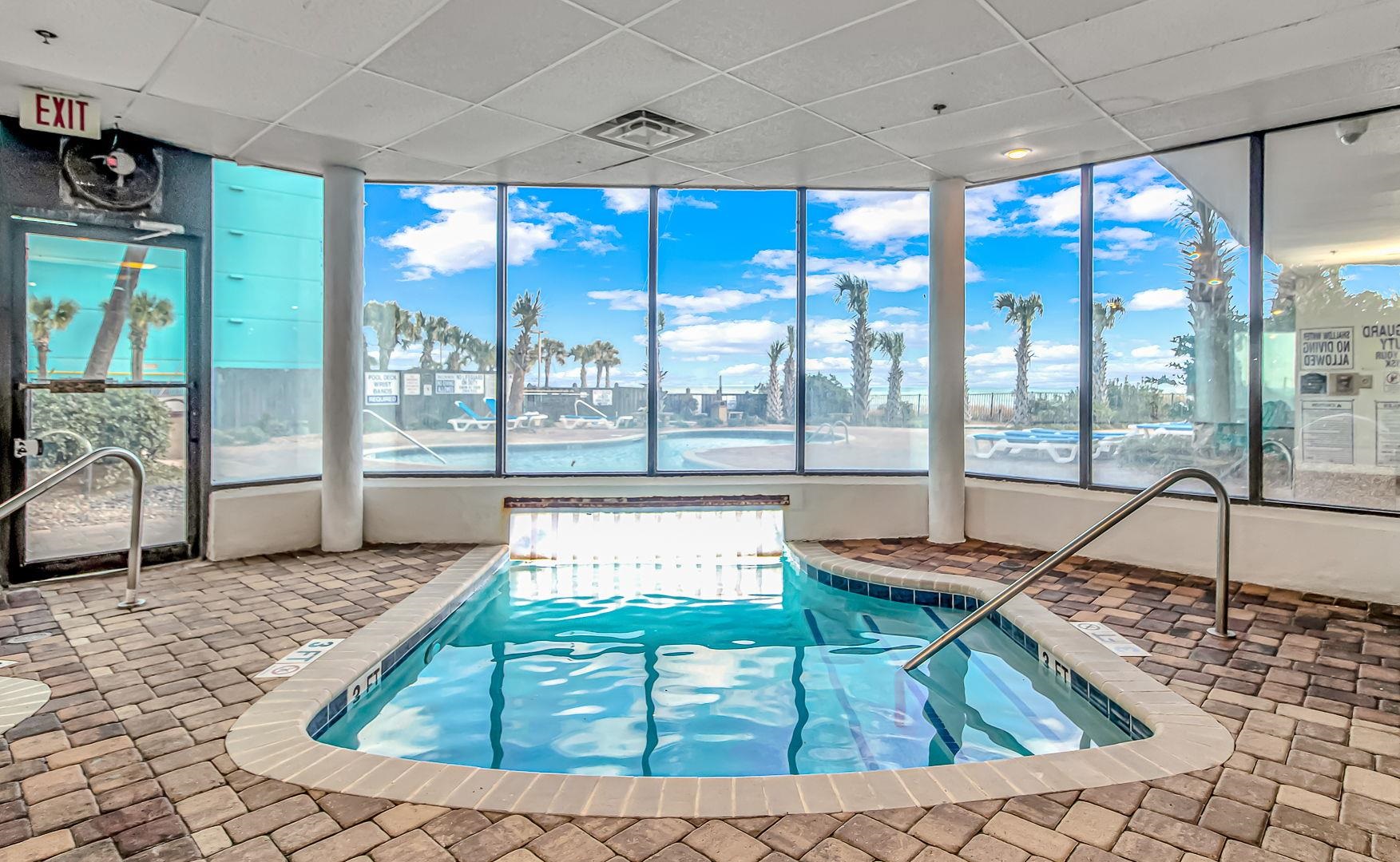 1605 South Ocean Boulevard, Unit 505 Myrtle Beach, SC 29577 - Photo 31 of 38 Indoor pool with a sunroom