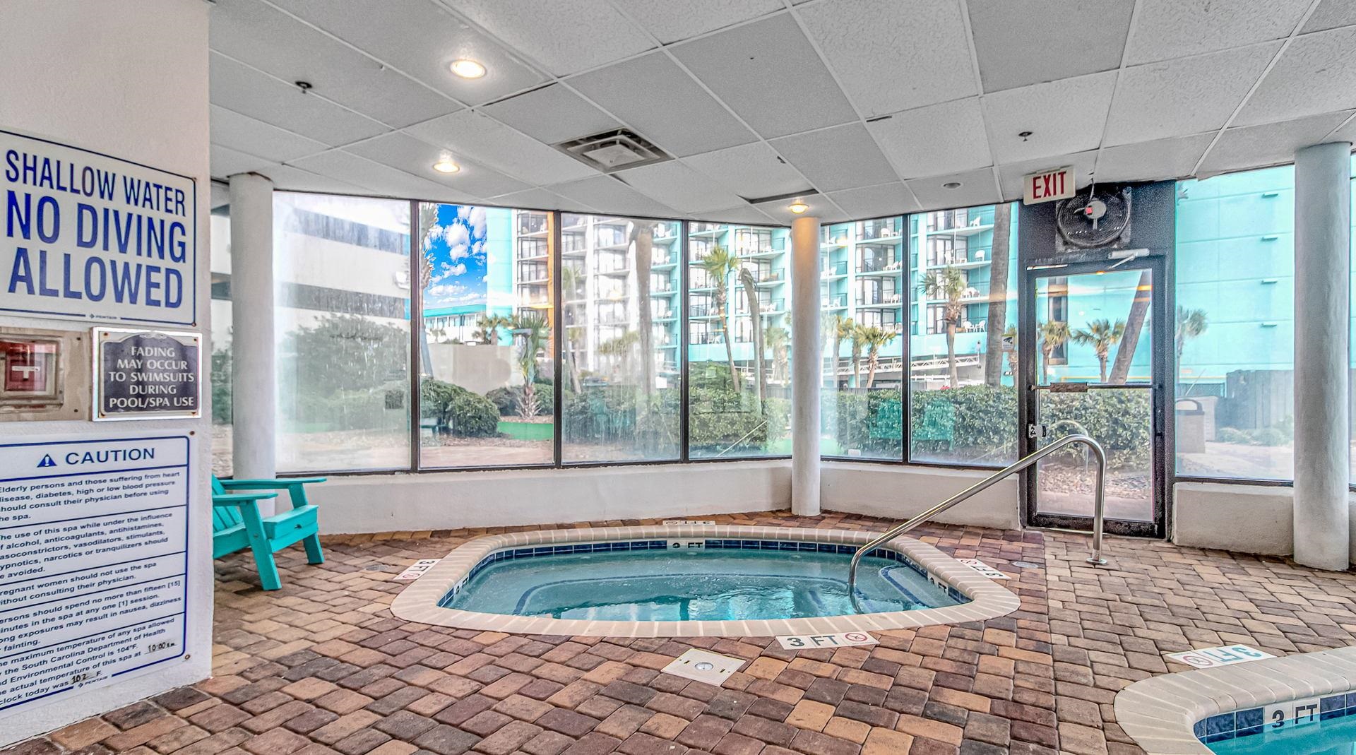1605 South Ocean Boulevard, Unit 505 Myrtle Beach, SC 29577 - Photo 32 of 38 View of swimming pool featuring a hot tub and a swimming pool