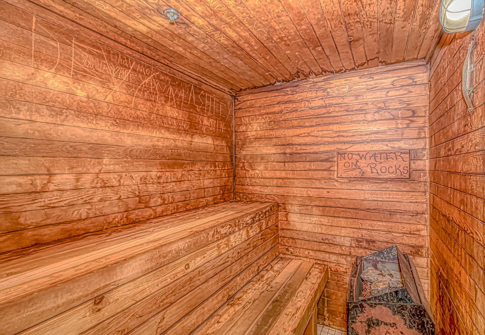 1605 South Ocean Boulevard, Unit 505 Myrtle Beach, SC 29577 - Photo 35 of 38 Relaxing sauna / steam room with wood ceiling and wooden walls