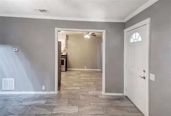 a view of an entryway with staircase