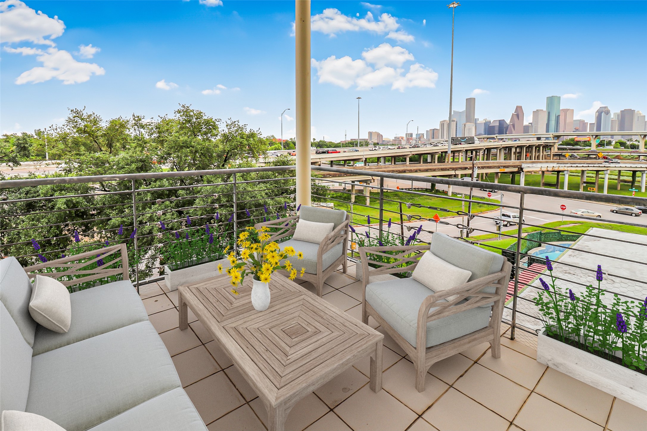102 Quitman Street, Unit 301 Houston, TX 77009 - Photo 24 of 33 a view of a terrace with couches