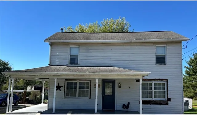 a front view of a house