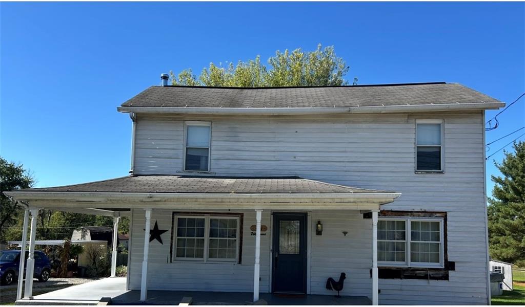 a front view of a house