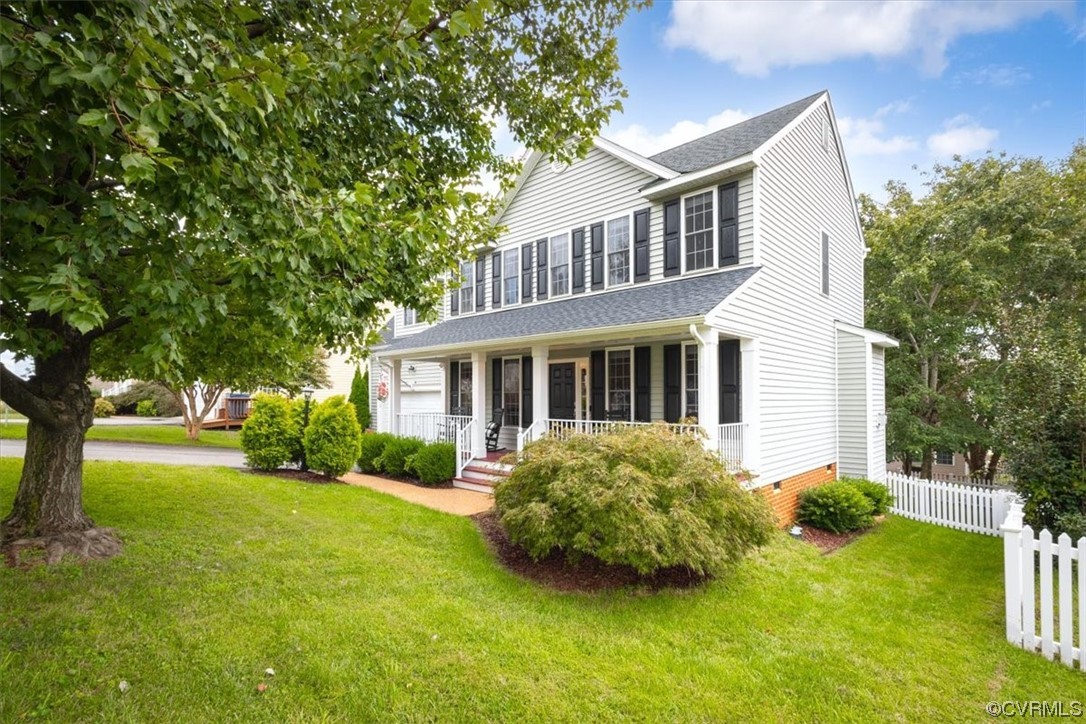 14825 Windjammer Drive Midlothian, VA 23112 - Photo 33 of 47 a front view of a house with garden and trees