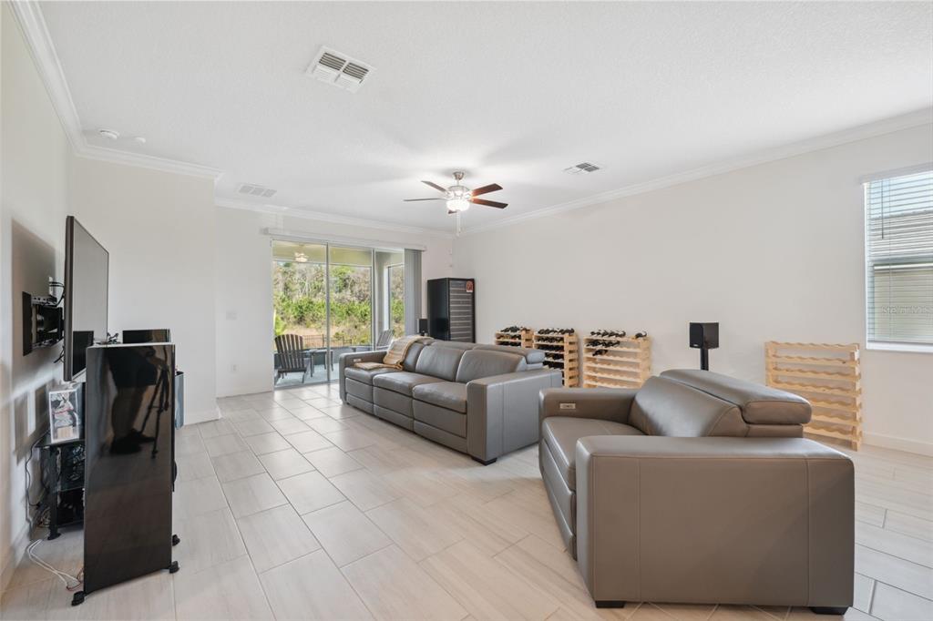 16787 Shell Bay Drive Land O Lakes, FL 34638 - Photo 12 of 54 a living room with furniture and a flat screen tv
