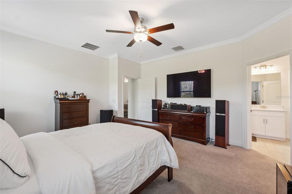 16787 Shell Bay Drive Land O Lakes, FL 34638 - Photo 17 of 54 a bedroom with a bed and a flat screen tv