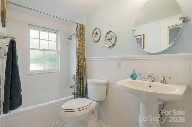 a bathroom with a toilet a sink and a mirror