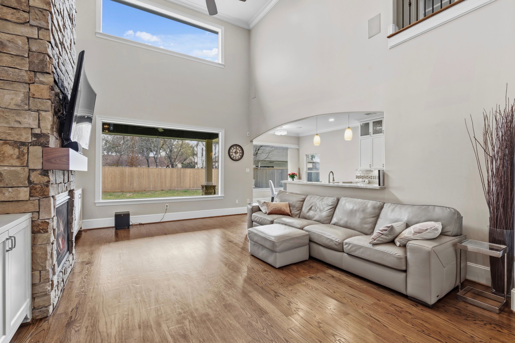1938 Pech Road Houston, TX 77055 - Photo 7 of 39 a living room with furniture and a fireplace