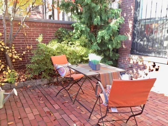 a outdoor view with a sitting space