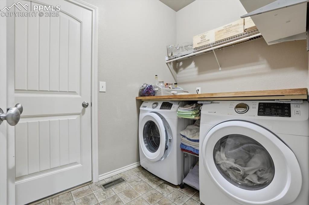 2374 Cinnabar Road Colorado Springs, CO 80921 - Photo 26 of 47 The main-floor laundry is located between the kitchen and the garage.