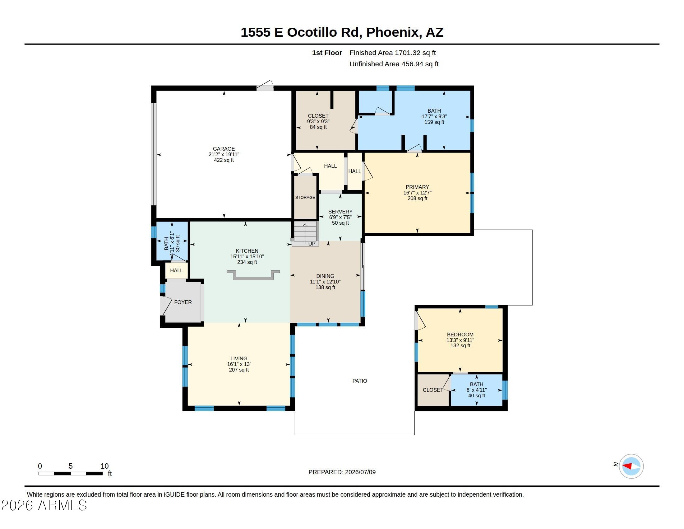 1555 East Ocotillo Road, Unit 9 Phoenix, AZ 85014 - Photo 40 of 41 Floorplan 1st floor
