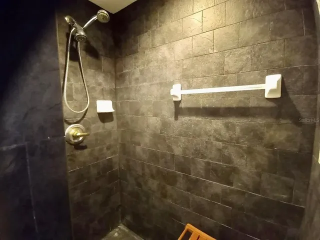 a bathroom with a shower