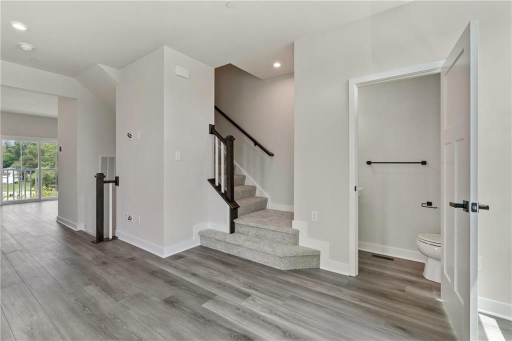 157 Crown Street McKees Rocks, PA 15136 - Photo 9 of 23 a view of entryway with wooden floor and stairs