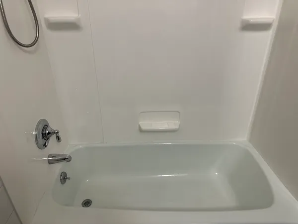 a close up of a bathtub