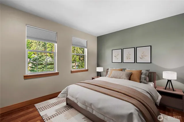 a view of a patio with wooden floor