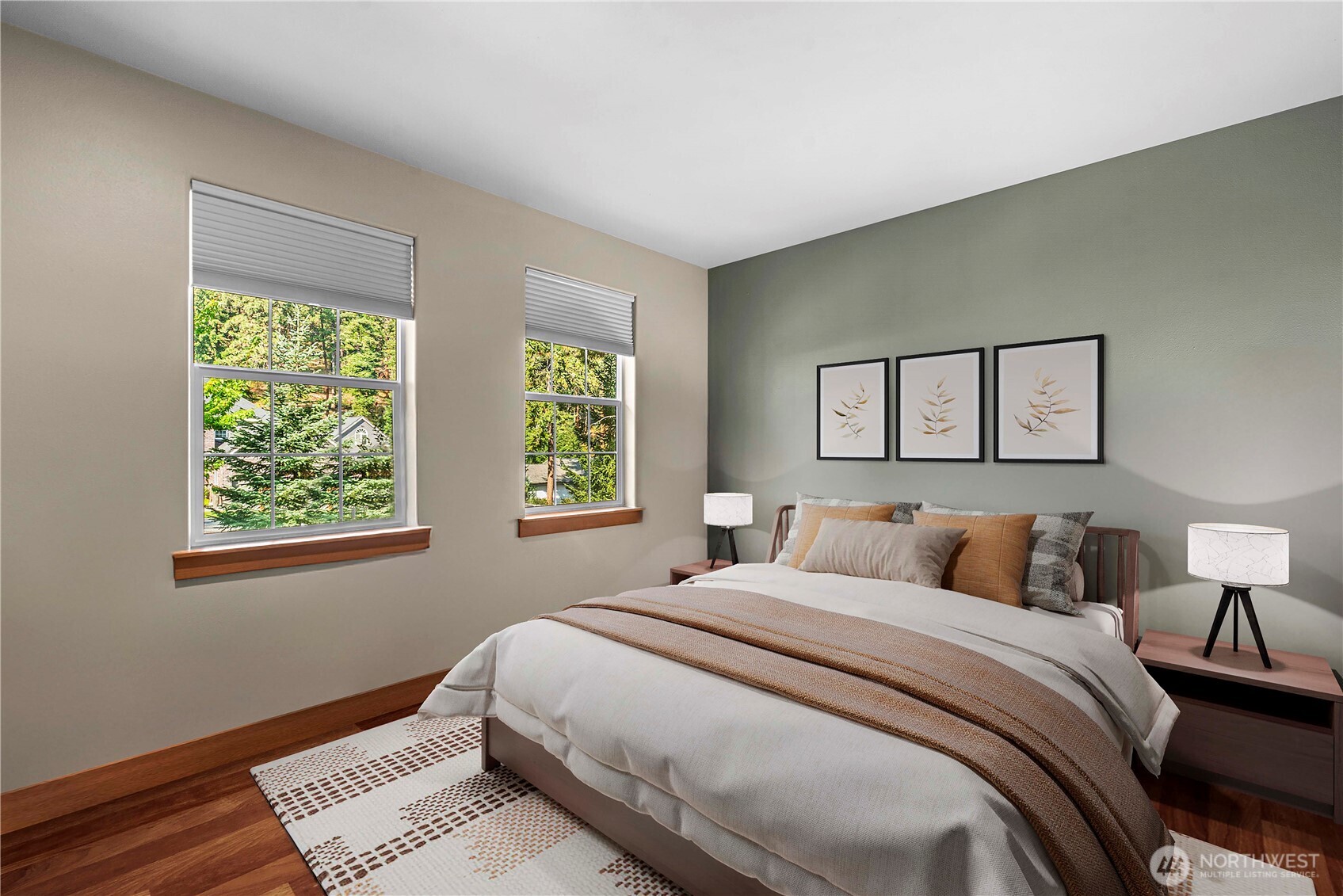 6533 Forest Ridge Drive Wenatchee, WA 98801 - Photo 27 of 37 a bedroom with a bed and a lamp