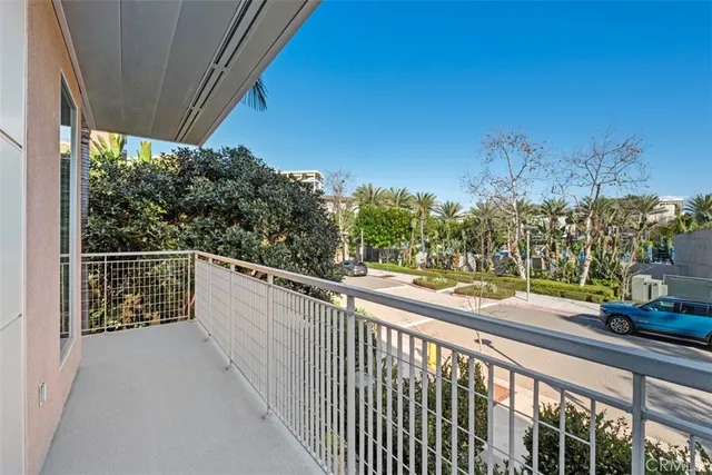 a view of city from a balcony