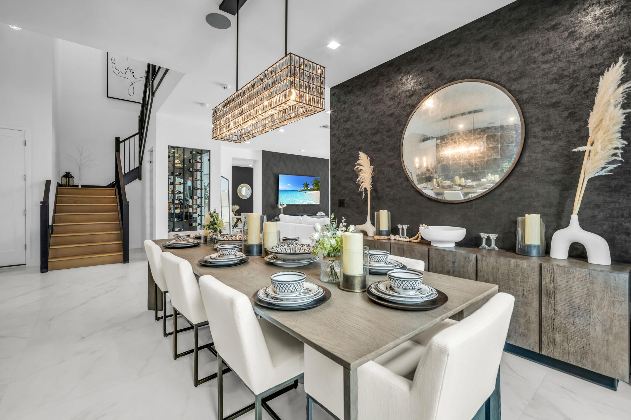 17059 Rainbow Fls Trail Boca Raton, FL 33496 - Photo 6 of 79 a view of a dining room with furniture and chandelier