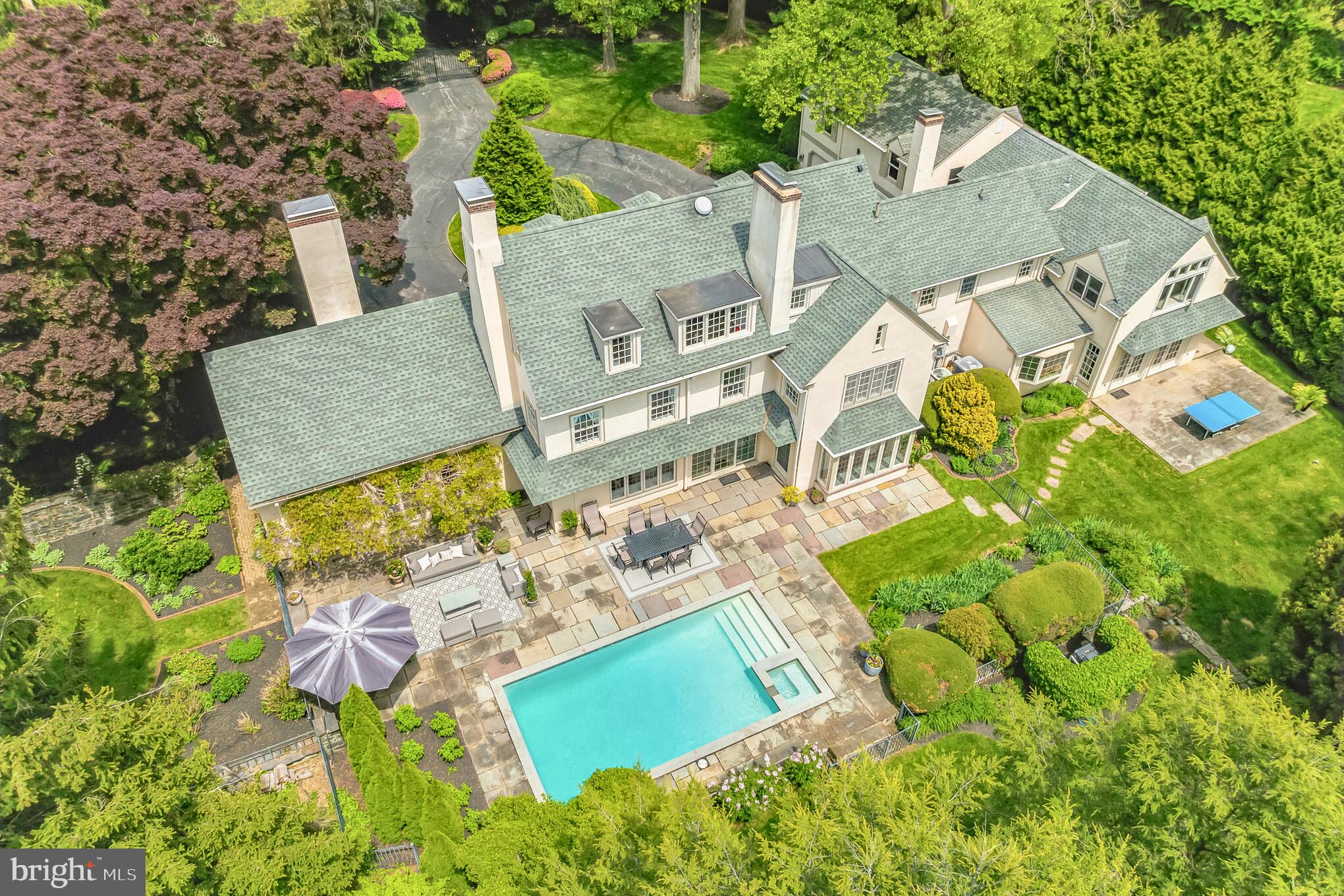 675 Church Road Wayne, PA 19087 - Photo 5 of 57 Back facade Showing Terraces &Pool
