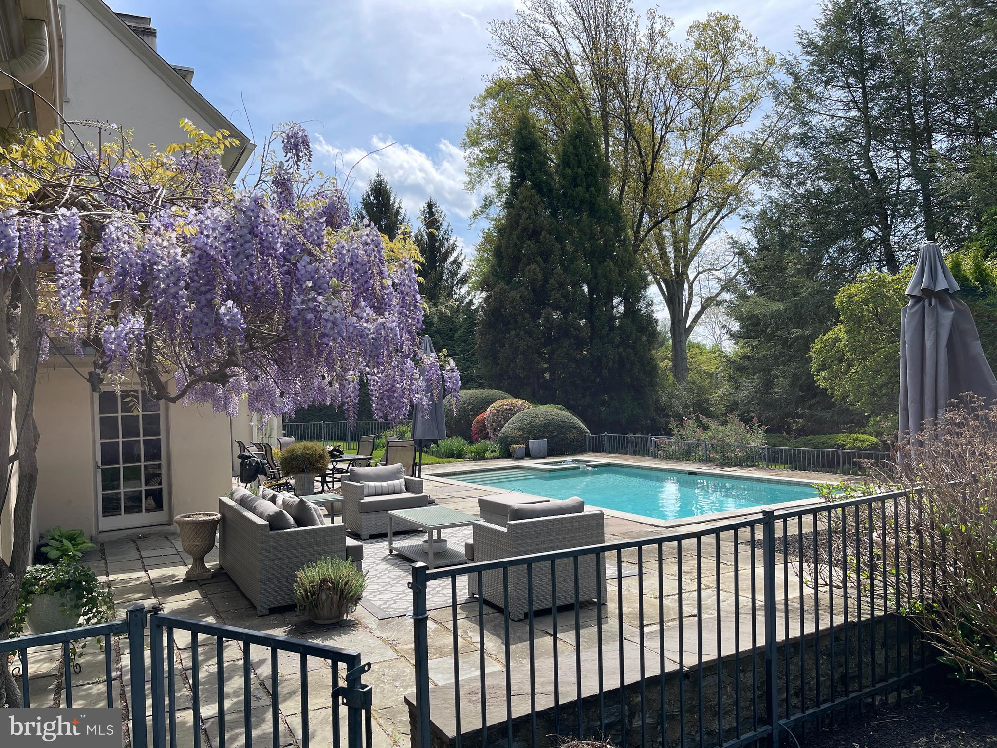 675 Church Road Wayne, PA 19087 - Photo 52 of 57 Gated Entry from Walled Garden into Pool & Terrace