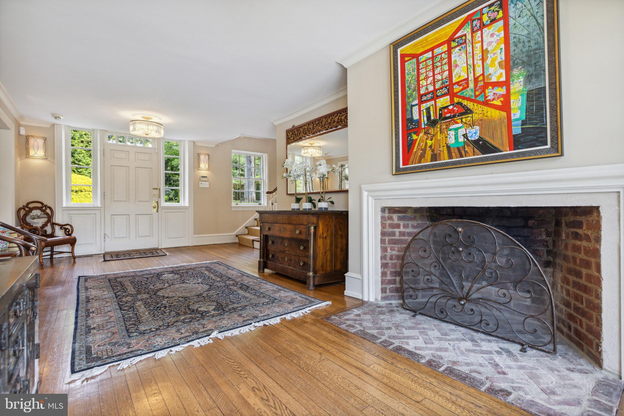 675 Church Road Wayne, PA 19087 - Photo 7 of 57 Formal Front Entry Hall w/Fireplace