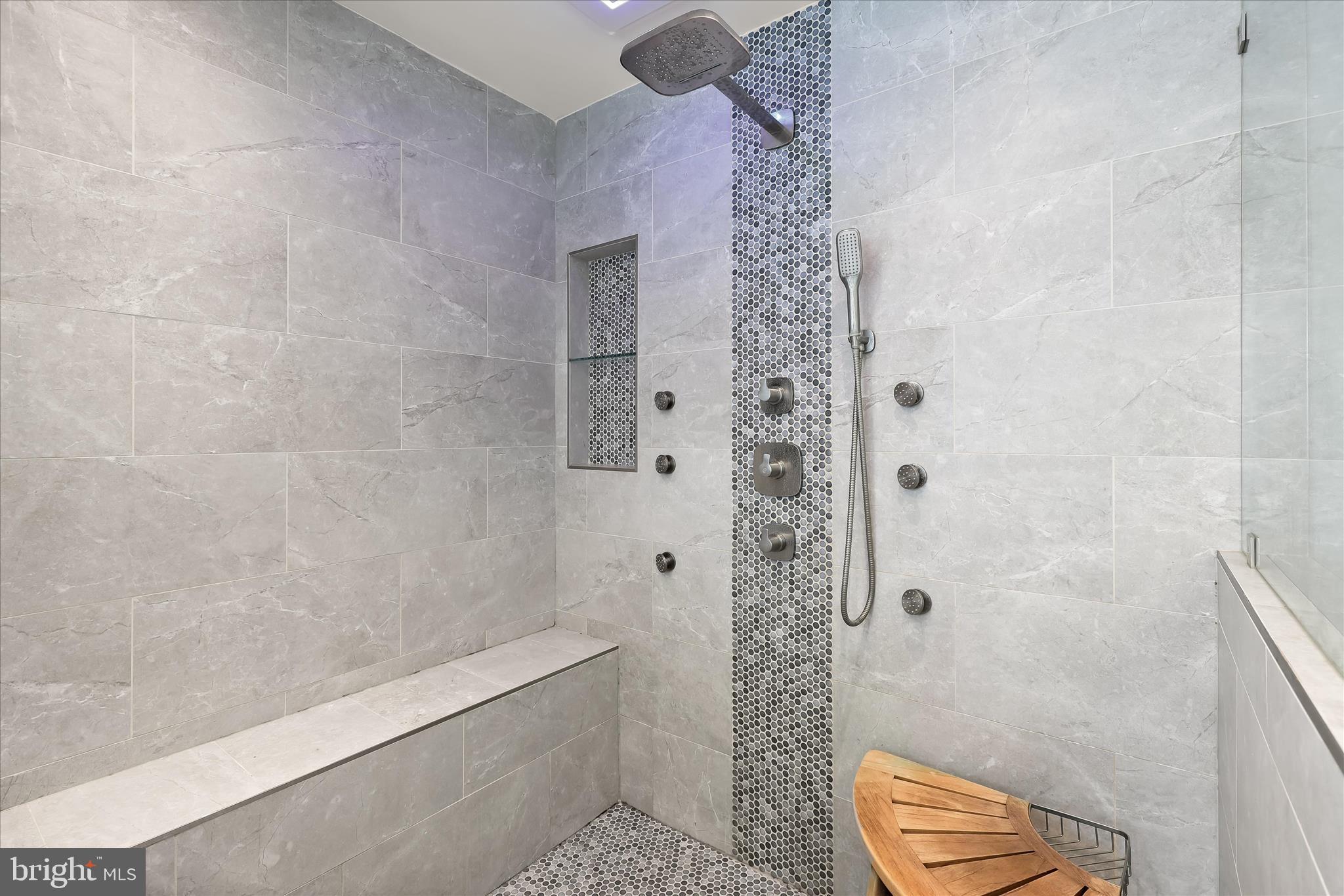 8061 Hunterbrooke Lane Fulton, MD 20759 - Photo 43 of 77 a bathroom with a granite countertop bathtub shower and toilet