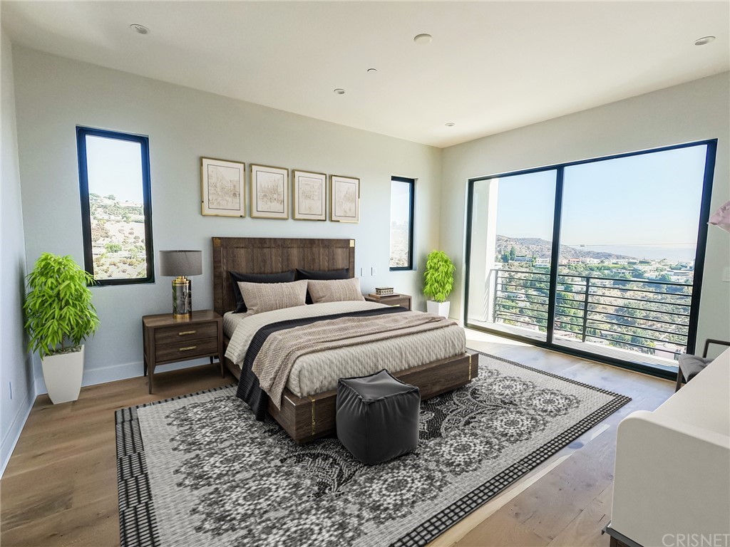 8184 Mannix Drive Los Angeles, CA 90046 - Photo 43 of 53 a bedroom with a large bed and a couch next to a window