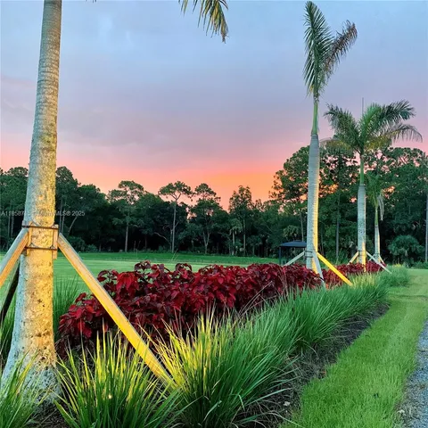 a view of a wooden deck and a garden