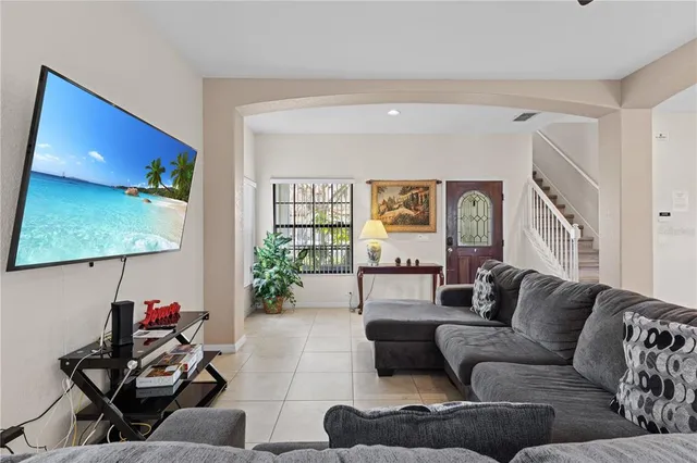 a view of a street with sitting area