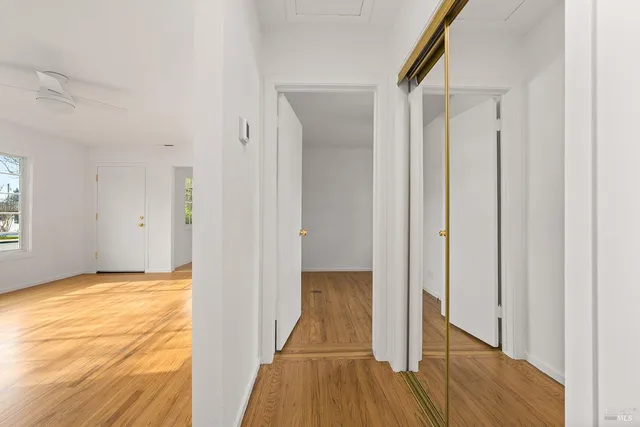 an empty room with a window