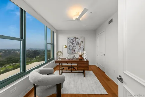a large kitchen with lots of counter top space