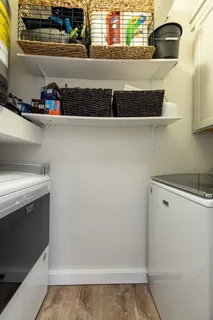 a view of a building with a door