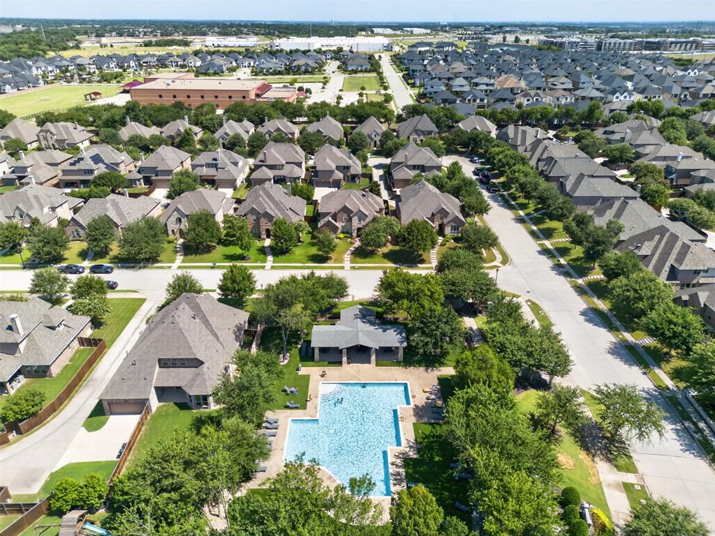 842 Sun Meadow Road Allen, TX 75013 - Photo 37 of 39 Residential neighborhood featuring a community pool with an adjacent shaded pavilion